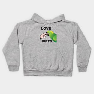 Love Hurts - Yellow Napped Amazon Parrot Kids Hoodie